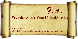 Frankovits Apollinária névjegykártya